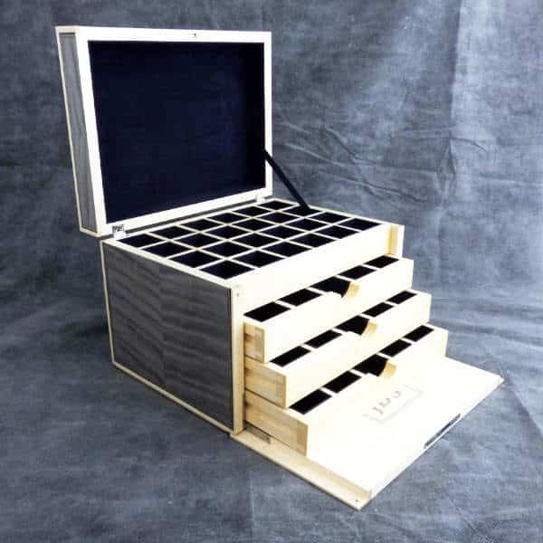 Large Cufflink Box in Grey-dyed Sycamore